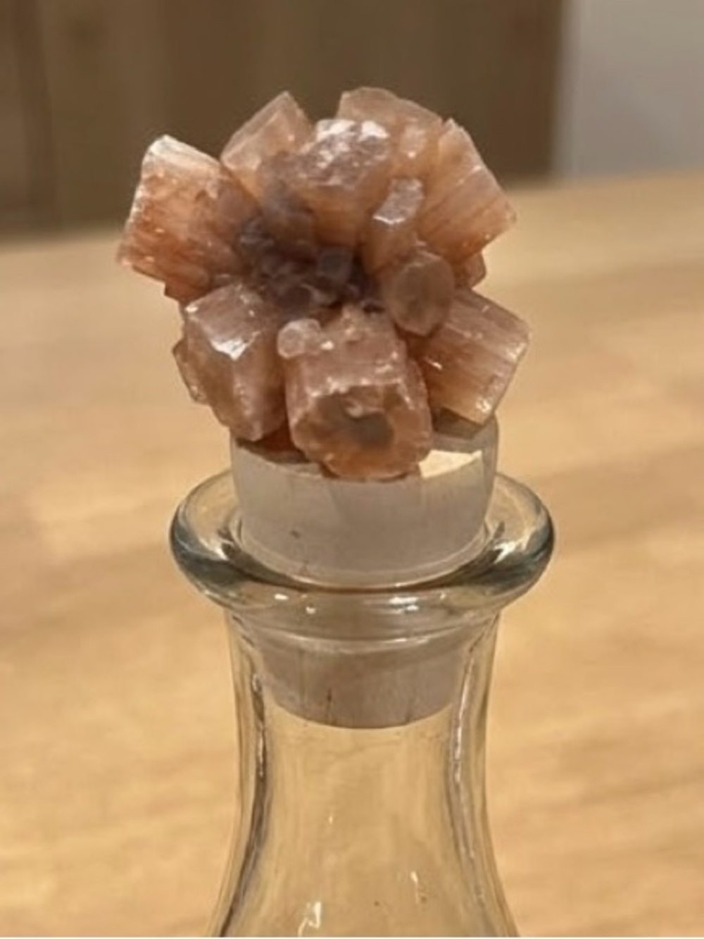 Raw Aragonite Star Cluster Bottle Stopper | Natural Crystal Wine Stopper Qty 1